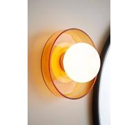 ValueLights Newbury Glass Plate with Globe Shade IP44 Bathroom Wall Light in Amber ValueLights Amber