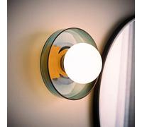 Valuelights Newbury Jade Green Glass Ip44 Flush Wall Light And Bulb