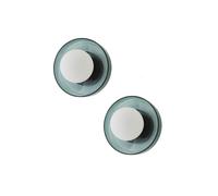 ValueLights Newbury Pair of Glass with Globes IP44 Bathroom Wall Lights & Bulbs in Jade ValueLights Jade