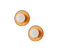 ValueLights Newbury Pair of Glass with Globes IP44 Bathroom Wall Lights & Bulbs in Amber ValueLights Amber
