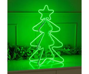 Valuelights Noble Green Neon Style Led Lit Christmas Tree In Bright Green Bright Green