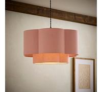 Valuelights Nora 45Cm Pink 2 Tier Scallop Easy Fit Ceiling Lamp Shade And Bulb