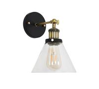 Valuelights Norton Black Indoor Wall Lantern And E27 Pear Led 4W Warm White 2700K Bulb