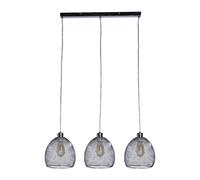 Valuelights Novo 3 Way Chrome Over Table Ceiling Light Fitting With Suspended Mesh Lightshades And 4W Led Filament Bulbs