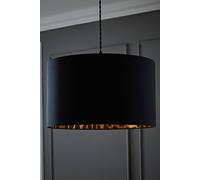 Valuelights Oasis Black Fabric With Leopard Print Inner Drum Ceiling Lamp Shade Black