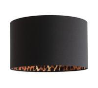 ValueLights | Oasis Black Fabric with Leopard Print Inner Drum Ceiling Large Lamp Shade