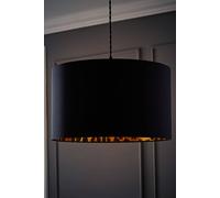ValueLights | Oasis Black Fabric with Leopard Print Inner Drum Large Lamp Shade with LED Bulb