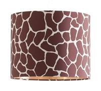 ValueLights | Oasis Giraffe Print Fabric with Metallic Gold Inner Drum Ceiling Lamp Shade | 250mm Shade Width