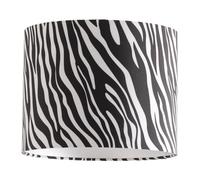 ValueLights | Oasis Zebra Print Fabric with Metallic Chrome Inner Drum Ceiling Lamp Shade