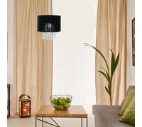 Valuelights Oba Modern Black Voile Ribbon Wrapped Shade With Acrylic Droplets (D)28Cm