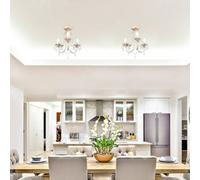 Valuelights Odelia Pair Of Traditional Style Distressed Cream Shabby Chic 3 Way Ceiling Light Chandeliers