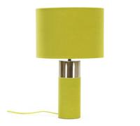 ValueLights | Olive Green Velvet and Silver Table Lamp with Lampshade | Home Décor, Bedside & Desk Lamp | Includes Bulb [3000K Warm White]