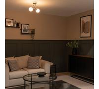 Valuelights Orbital 2 Way Twist Opal Glass Ip44 Ceiling Light With Warm Led Bulbs In Silver Silver One Size