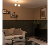 ValueLights | Orbital 2 Way Chrome Metal Twist Ceiling Light with a Opal Glass Globe Lamp Shade | Bath Ceiling Lights, Home Décor & Improvement Essential | Includes Bulb [3000K Warm White]