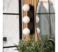 ValueLights Orbital 3 Way Bar Opal Glass Globe IP44 Rated Bathroom Flush Wall Ceiling Light in Black ValueLights Black