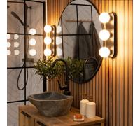 Orbital 3 Way Bar Opal Glass IP44 Ceiling Light with Warm LED Bulbs ValueLights Black One Size