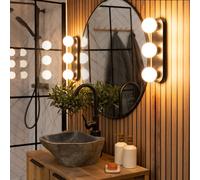 Orbital 3 Way Bar Opal Glass IP44 Ceiling Light with Warm LED Bulbs ValueLights Black One Size