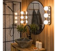 Valuelights Orbital 3 Way Bar Opal Glass Ip44 Ceiling Light With Warm Led Bulbs In Silver Silver One Size