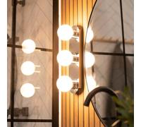 Orbital 3 Way Bar Opal Glass IP44 Ceiling Light with Cool LED Bulbs ValueLights Silver One Size