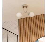 ValueLights Orbital 2 Way Twist Opal Glass IP44 Ceiling Light with Cool LED Bulbs in Silver ValueLights Silver