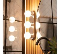 Valuelights Orbital Chrome 3 Way Opal Glass Ip44 Bathroom Ceiling Light With Warm Led Bulbs