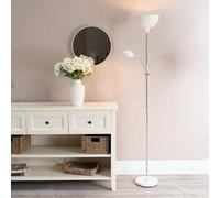 Valuelights Orion White Metal Father And Son Reading Floor Lamp Mother And Child Adjustable Light - Led Bulbs Included