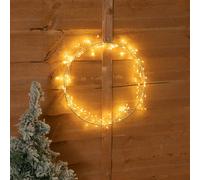 Valuelights Outdoor Battery Operated Hoop 120 Warm White Bulbs White One Size