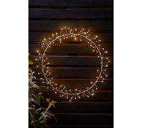 Valuelights Outdoor Christmas Battery Operated Hoop 120 Warm White Bulbs White