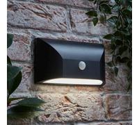 Valuelights Owen Black Downlight Ip65 Integrated Led Pir Motion Sensor Outdoor Wall Light