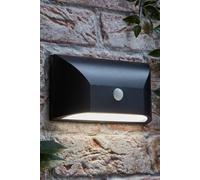 Valuelights Owen Black Downlight Ip65 Integrated Led Pir Motion Sensor Outdoor Wall Light Black