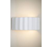 Valuelights Pablo Curved Ribbed Ceramic Flush Wall Sconce Light In Nude Nude