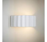 Valuelights Pablo Paint-Me Plain Curved Ribbed Ceramic Flush Wall Sconce Light