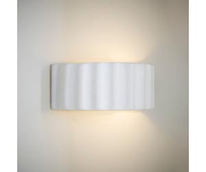 Valuelights Pablo Paint-Me Plain Curved Ribbed Ceramic Flush Wall Sconce Light