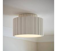 Valuelights Pablo Paint-Me Plain Ribbed Ceramic Round Flush Ceiling Light