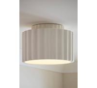 Valuelights Pablo Ribbed Ceramic Round Flush Ceiling Light In Nude Nude