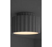 Valuelights Pablo Ribbed Ceramic Round Flush Ceiling Light With Bulb In Navy Navy