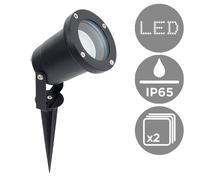 Valuelights Pack Of 2 Derwent Black Outdoor Light (Multi-Installation) Black One Size