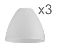 MiniSun | White Frosted Glass Bowl Shaped Replacement Shades | Lamp Shades, Home Décor & Improvement Essential | Pack of 3 | 13.5cm Shade Width