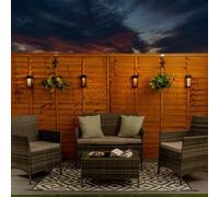 ValueLights | Pack of 4 Black Multi-Functional Outdoor Solar Lights RGB Colour Changing/Warm White Garden Fence Wall Lights | Outdoor Lights & Home/Garden Improvements Essential |