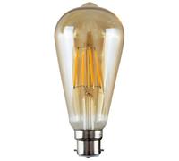 Valuelights 5 Pack B22 Amber Thermal Plastic Pear Led 4W Warm White 2700K 440Lm Light Bulb In Orange Orange One Size