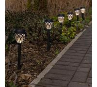 Valuelights Pack Of 6 - Solar Powered Black Diamond Spike Lights For Drive Path Patio Decor Stake, Solar Light For Outdoor Garden