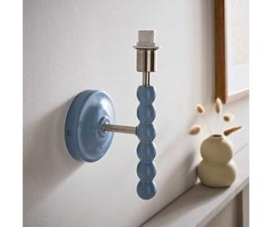 ValueLights | Pair of Bobbles Powder Blue Bobbin Wall Light Base | Wall Lights, Home Décor & Improvement Essential | Mains Wired