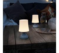 MiniSun | Wireless LED Grey Touch Table Lamps with White Tapered Shades | Table Lamps, Home Décor & Improvement Essential | Set of 2