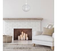 Pair of Ducy Silver Ceiling Pendant Shades ValueLights Silver One Size