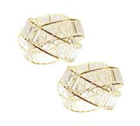 ValueLights | Pair of Gold & Clear Acrylic Jewel Intertwined Design Easy Fit Ceiling Pendant Light Shade for Living Room Bedroom Hallway | Shades & Home Improvements Essential | 300mm Shade Width