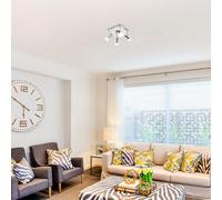 Valuelights Pair Of Modern Square Chrome 4 Way Gu10 Ceiling Spotlights