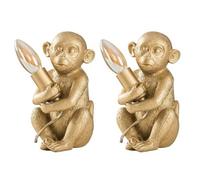 Valuelights Pair Of Sitting Monkey Gold Table Lamps