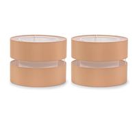 ValueLights | Pair of Small Easy Fit Ceiling Light Shades 2 Tier Pendant Drum Lampshade- Sand LED Bulbs Included | Shades & Home Improvements Essential | 260cm Shade Width