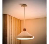 Valuelights Parker Gloss And Walnut Dome Adjustable Ceiling Pendant Light And Bulb In Cream Cream One Size
