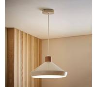 Valuelights Parker Gloss With Walnut Wood Dome Adjustable Ceiling Pendant Light In Cream Cream